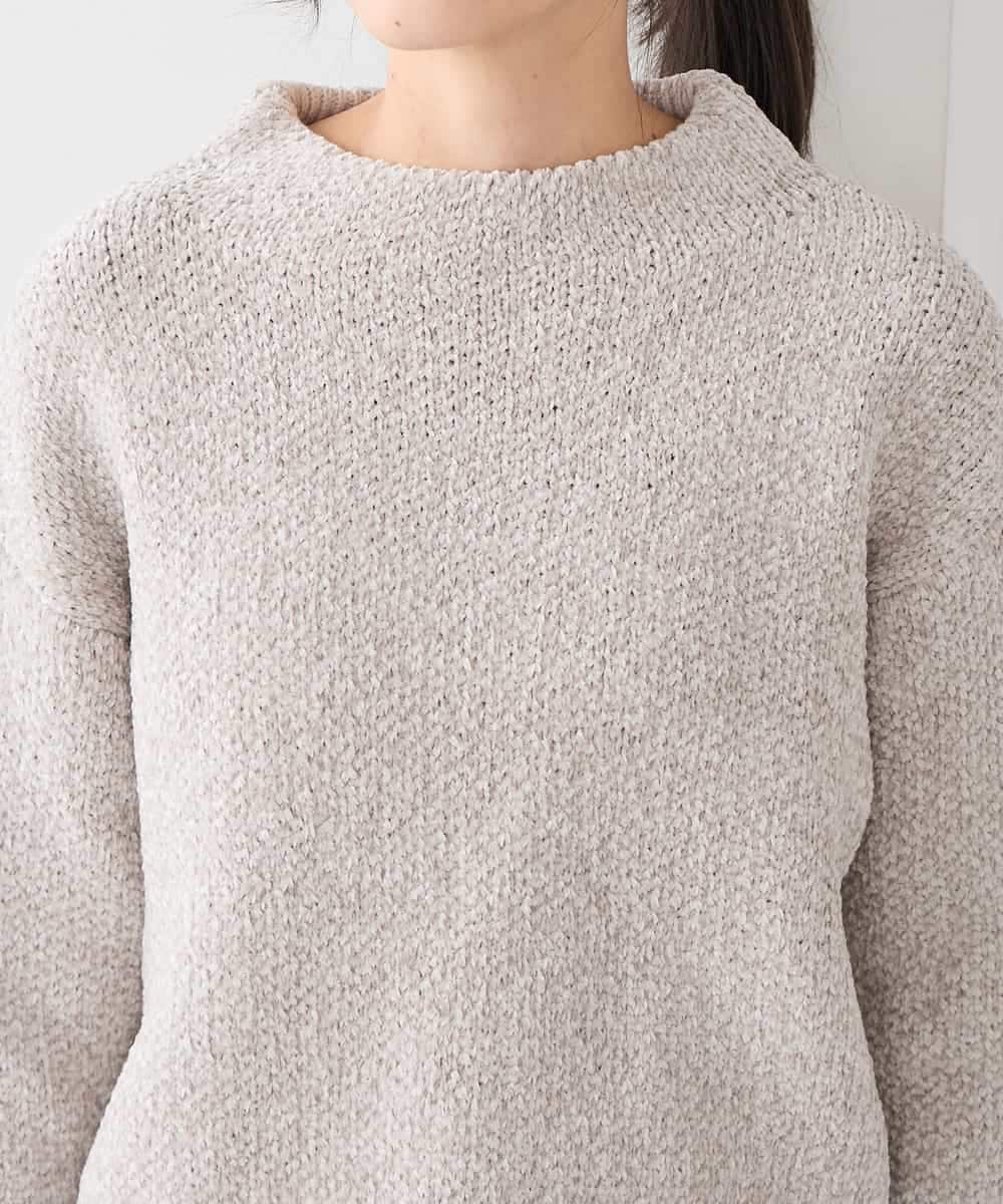 K3FBD33049 a.v.v Elmi(アー・ヴェ・ヴェ) 【低身長サイズ】モールヤーンニット モカベージュ