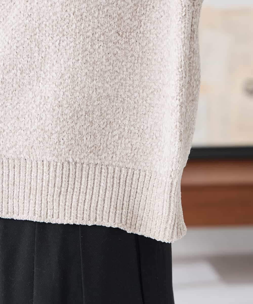 K3FBD33049 a.v.v Elmi(アー・ヴェ・ヴェ) 【低身長サイズ】モールヤーンニット モカベージュ