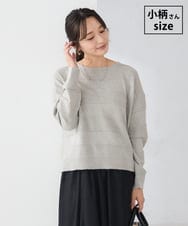 K3FBD35049 a.v.v Elmi(アー・ヴェ・ヴェ) 【低身長サイズ】スパンコールボーダーニット グレー