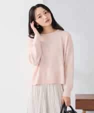 K3FBD35049 a.v.v Elmi(アー・ヴェ・ヴェ) 【低身長サイズ】スパンコールボーダーニット ピンク