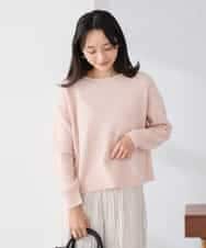 K3FBD35049 a.v.v Elmi(アー・ヴェ・ヴェ) 【低身長サイズ】スパンコールボーダーニット ピンク