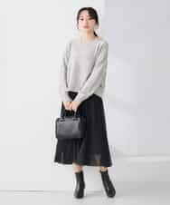 K3FBD35049 a.v.v Elmi(アー・ヴェ・ヴェ) 【低身長サイズ】スパンコールボーダーニット ピンク