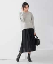 K3FBD35049 a.v.v Elmi(アー・ヴェ・ヴェ) 【低身長サイズ】スパンコールボーダーニット ピンク