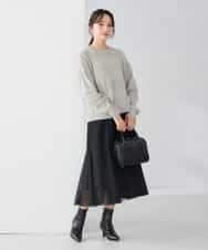 K3FBD35049 a.v.v Elmi(アー・ヴェ・ヴェ) 【低身長サイズ】スパンコールボーダーニット ピンク