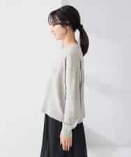 K3FBD35049 a.v.v Elmi(アー・ヴェ・ヴェ) 【低身長サイズ】スパンコールボーダーニット ピンク