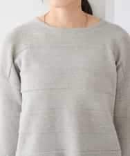 K3FBD35049 a.v.v Elmi(アー・ヴェ・ヴェ) 【低身長サイズ】スパンコールボーダーニット ピンク