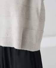 K3FBD35049 a.v.v Elmi(アー・ヴェ・ヴェ) 【低身長サイズ】スパンコールボーダーニット ピンク