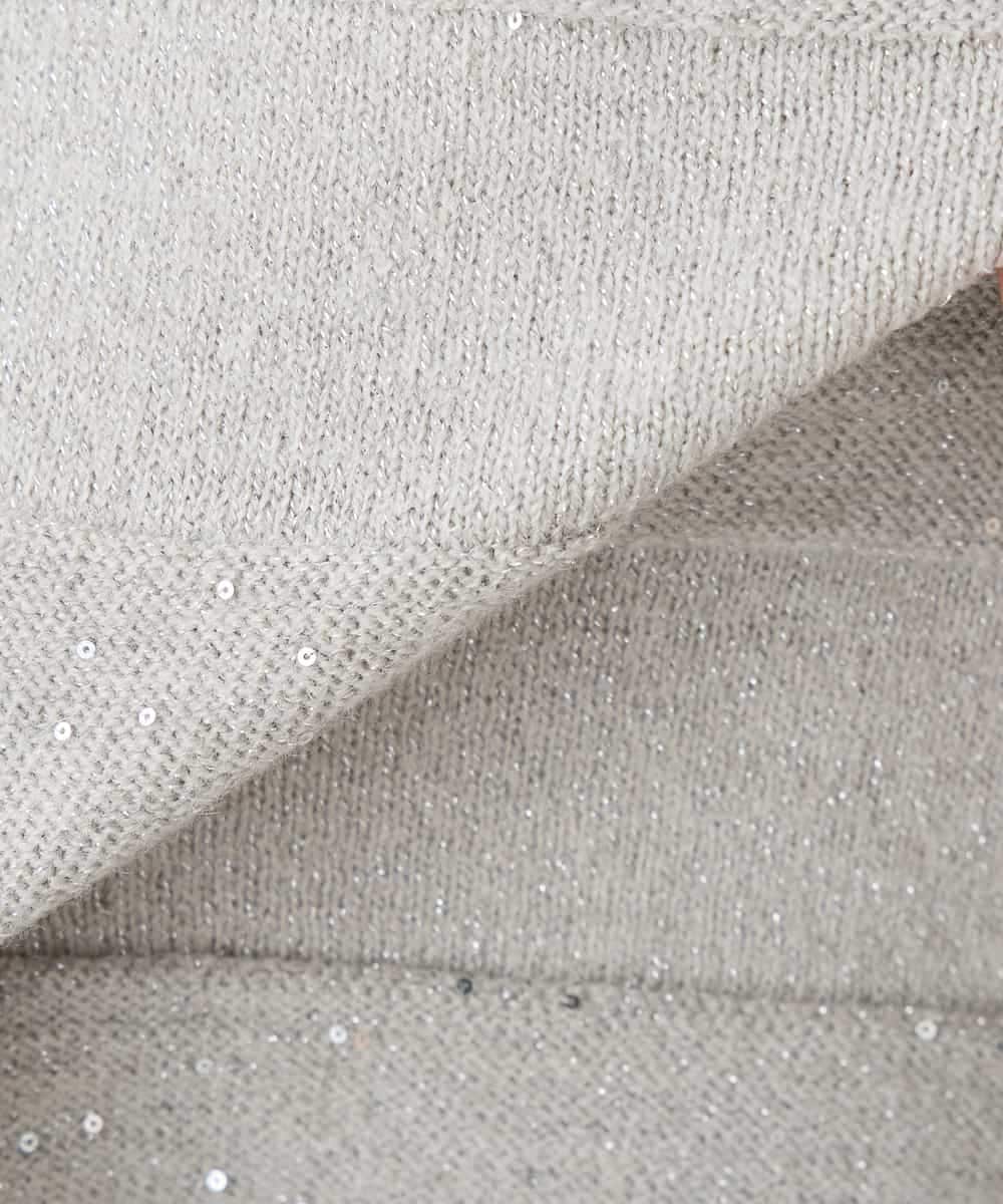 K3FBD35049 a.v.v Elmi(アー・ヴェ・ヴェ) 【低身長サイズ】スパンコールボーダーニット ピンク