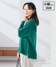 K3FBD36049 a.v.v Elmi(アー・ヴェ・ヴェ) 【低身長サイズ】ケーブル求心風ニット グリーン