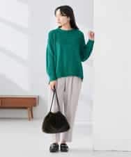 K3FBD36049 a.v.v Elmi(アー・ヴェ・ヴェ) 【低身長サイズ】ケーブル求心風ニット グリーン