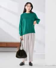 K3FBD36049 a.v.v Elmi(アー・ヴェ・ヴェ) 【低身長サイズ】ケーブル求心風ニット グリーン