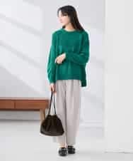 K3FBD36049 a.v.v Elmi(アー・ヴェ・ヴェ) 【低身長サイズ】ケーブル求心風ニット グリーン