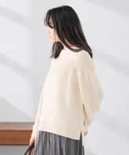 K3FBD36049 a.v.v Elmi(アー・ヴェ・ヴェ) 【低身長サイズ】ケーブル求心風ニット グリーン