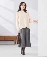 K3FBD36049 a.v.v Elmi(アー・ヴェ・ヴェ) 【低身長サイズ】ケーブル求心風ニット グリーン