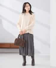 K3FBD36049 a.v.v Elmi(アー・ヴェ・ヴェ) 【低身長サイズ】ケーブル求心風ニット グリーン