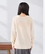 K3FBD36049 a.v.v Elmi(アー・ヴェ・ヴェ) 【低身長サイズ】ケーブル求心風ニット グリーン