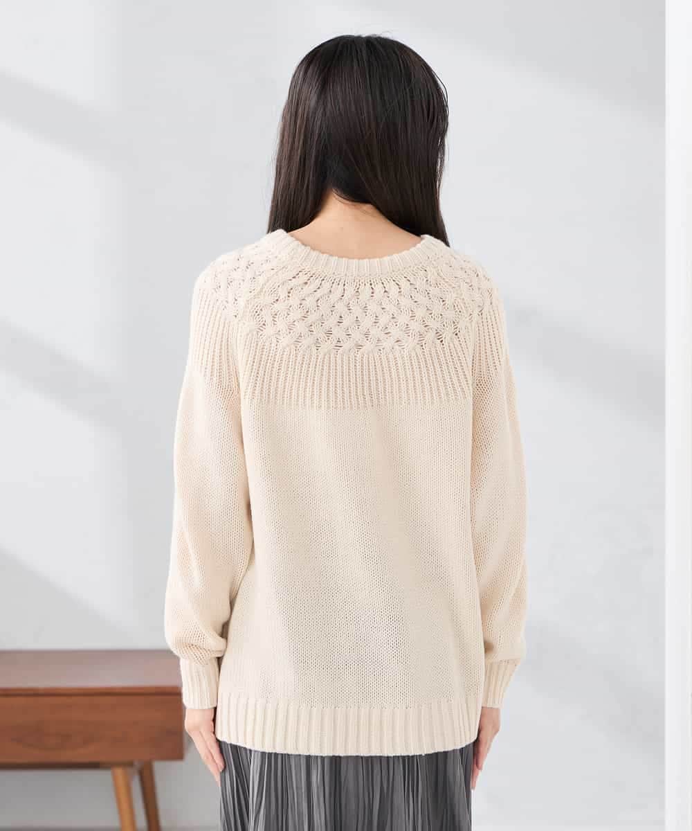 K3FBD36049 a.v.v Elmi(アー・ヴェ・ヴェ) 【低身長サイズ】ケーブル求心風ニット グリーン