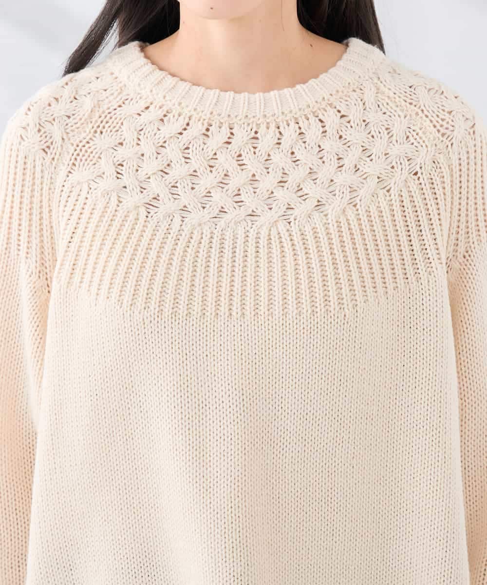 K3FBD36049 a.v.v Elmi(アー・ヴェ・ヴェ) 【低身長サイズ】ケーブル求心風ニット グリーン