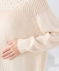 K3FBD36049 a.v.v Elmi(アー・ヴェ・ヴェ) 【低身長サイズ】ケーブル求心風ニット グリーン