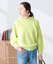 K3FBD39054 a.v.v Elmi(アー・ヴェ・ヴェ) 【低身長サイズ】ヘアリーニットフーディー ライトグリーン