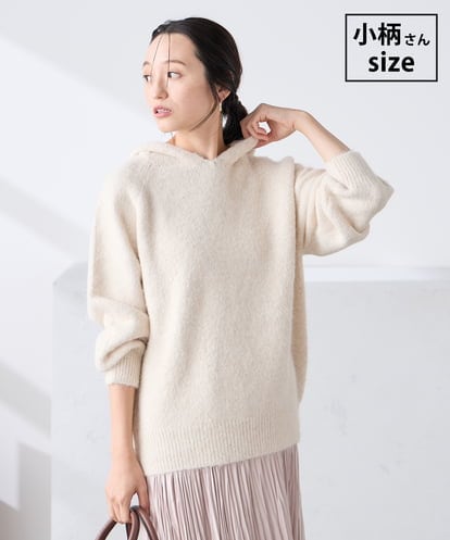 K3FBD39054 a.v.v Elmi 【低身長サイズ】ヘアリーニットフーディー