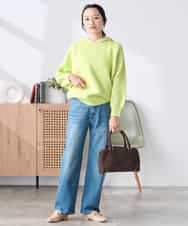 K3FBD39054 a.v.v Elmi(アー・ヴェ・ヴェ) 【低身長サイズ】ヘアリーニットフーディー ライトグリーン