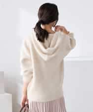 K3FBD39054 a.v.v Elmi(アー・ヴェ・ヴェ) 【低身長サイズ】ヘアリーニットフーディー ライトグリーン