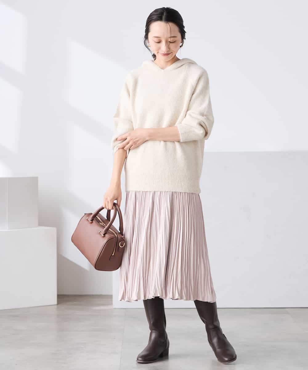 K3FBD39054 a.v.v Elmi(アー・ヴェ・ヴェ) 【低身長サイズ】ヘアリーニットフーディー ライトグリーン