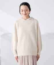 K3FBD39054 a.v.v Elmi(アー・ヴェ・ヴェ) 【低身長サイズ】ヘアリーニットフーディー ライトグリーン