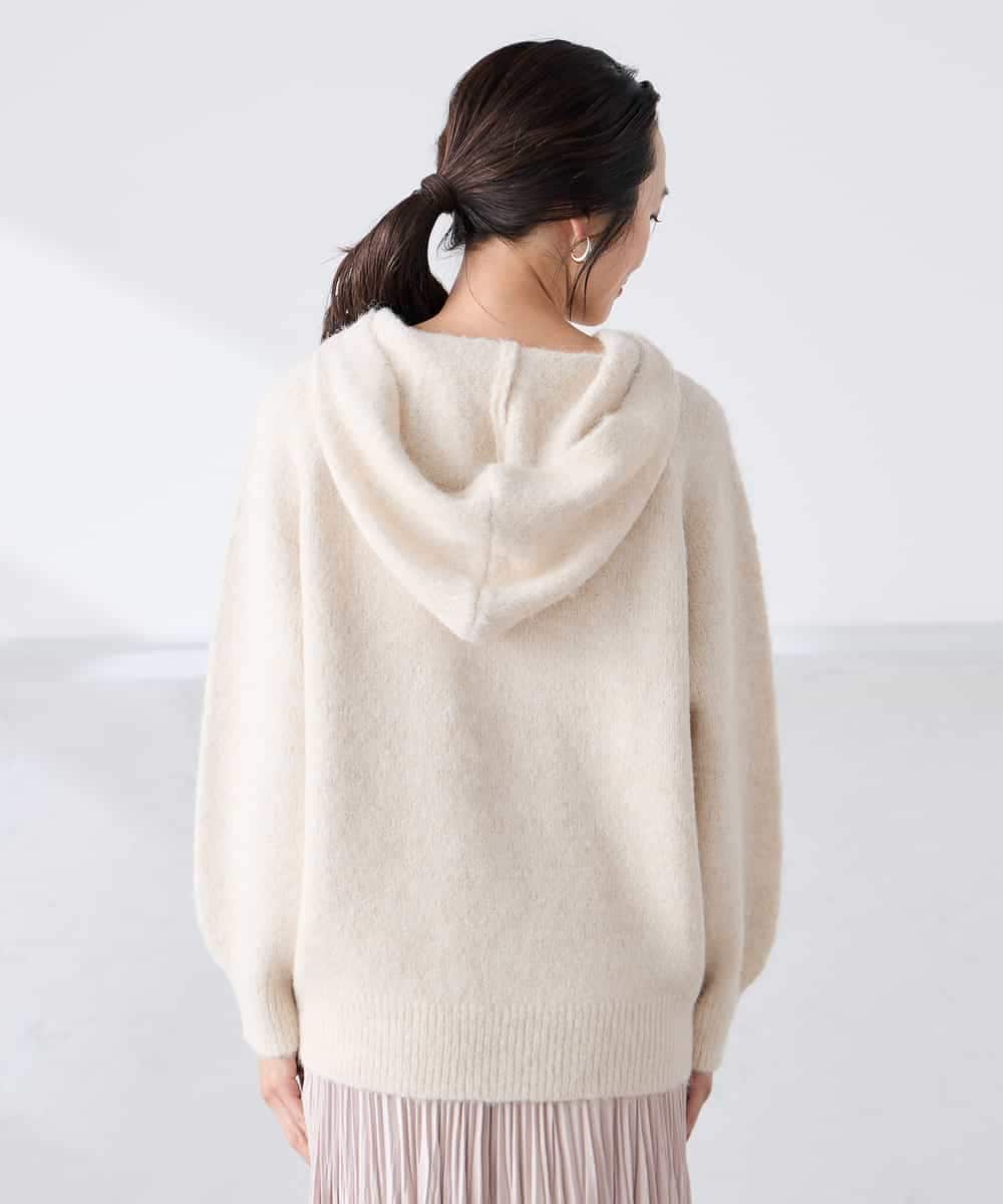 K3FBD39054 a.v.v Elmi(アー・ヴェ・ヴェ) 【低身長サイズ】ヘアリーニットフーディー ライトグリーン