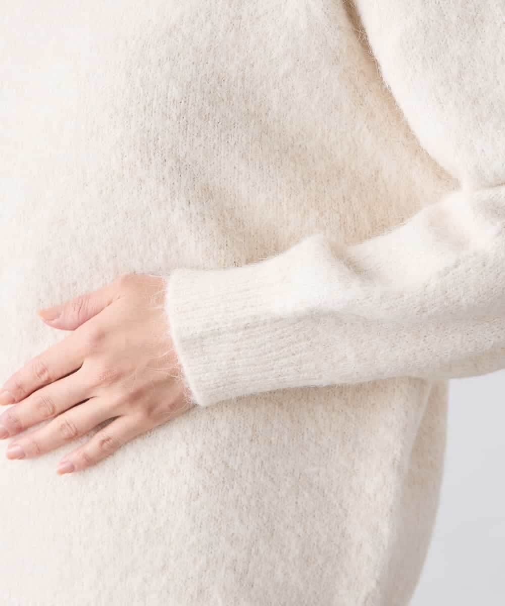 K3FBD39054 a.v.v Elmi(アー・ヴェ・ヴェ) 【低身長サイズ】ヘアリーニットフーディー ライトグリーン