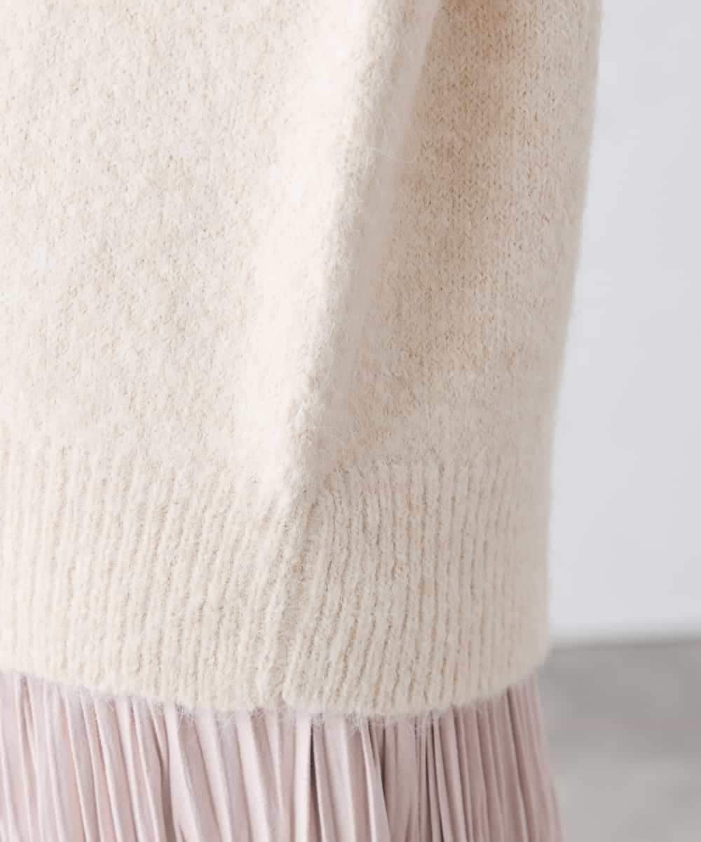 K3FBD39054 a.v.v Elmi(アー・ヴェ・ヴェ) 【低身長サイズ】ヘアリーニットフーディー ライトグリーン