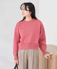 K3FBD42044 a.v.v Elmi(アー・ヴェ・ヴェ) 【低身長サイズ】クロップドスウェットライクニット ピンク