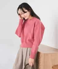 K3FBD42044 a.v.v Elmi(アー・ヴェ・ヴェ) 【低身長サイズ】クロップドスウェットライクニット ピンク