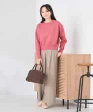 K3FBD42044 a.v.v Elmi(アー・ヴェ・ヴェ) 【低身長サイズ】クロップドスウェットライクニット ピンク