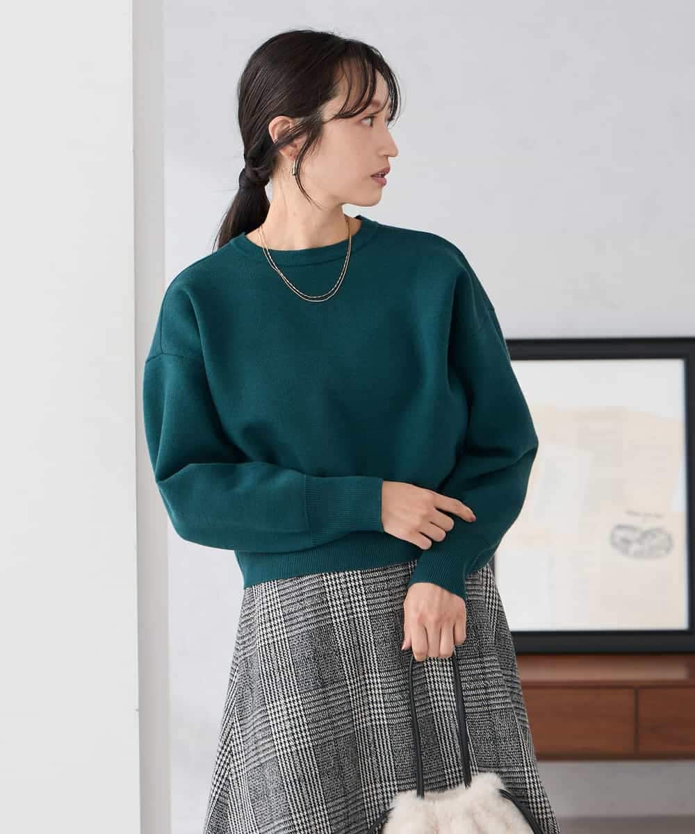 K3FBD42044 a.v.v Elmi(アー・ヴェ・ヴェ) 【低身長サイズ】クロップドスウェットライクニット ピンク