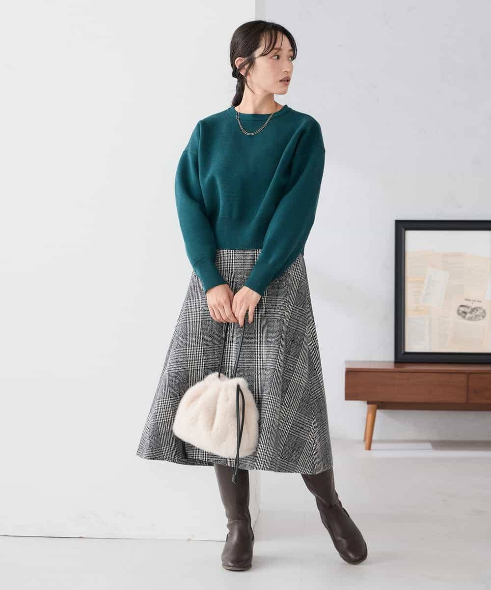 K3FBD42044 a.v.v Elmi(アー・ヴェ・ヴェ) 【低身長サイズ】クロップドスウェットライクニット ピンク