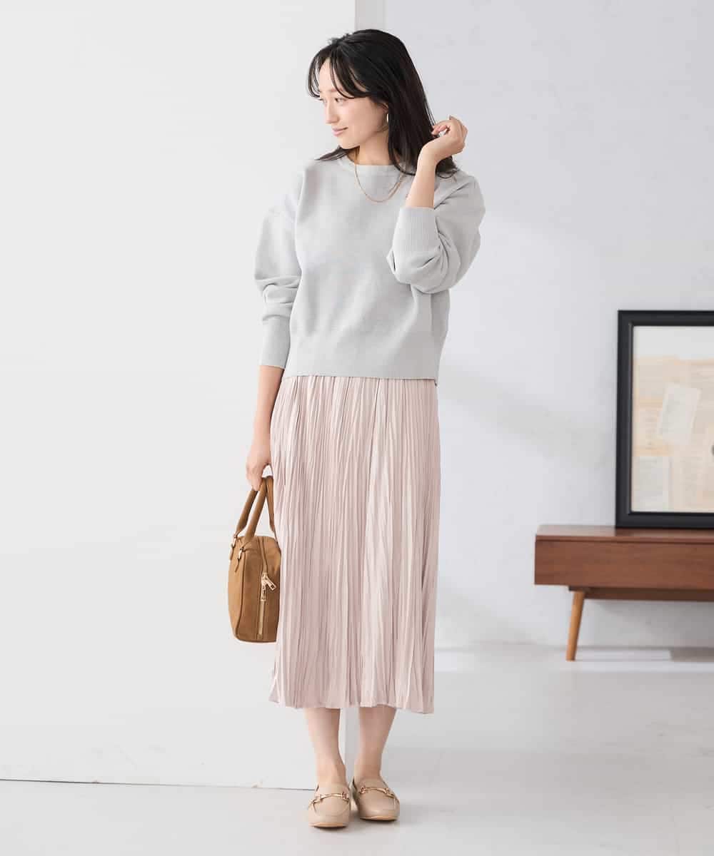 K3FBD42044 a.v.v Elmi(アー・ヴェ・ヴェ) 【低身長サイズ】クロップドスウェットライクニット ピンク