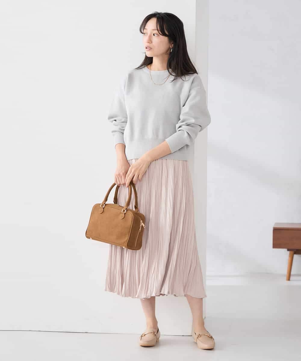 K3FBD42044 a.v.v Elmi(アー・ヴェ・ヴェ) 【低身長サイズ】クロップドスウェットライクニット ピンク