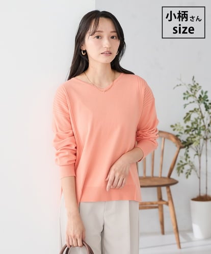 K3FBD66044 a.v.v Elmi 【低身長サイズ】サイドリブVネックニット