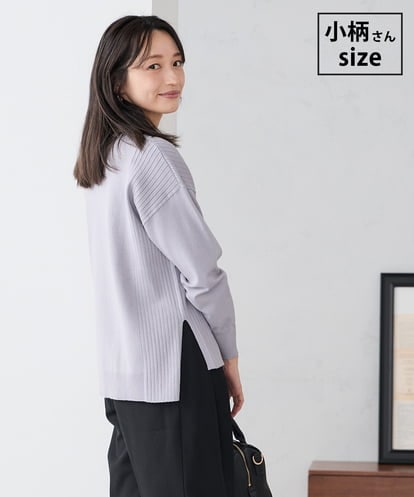 K3FBD66044 a.v.v Elmi 【低身長サイズ】サイドリブVネックニット