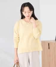 K3FBD66044 a.v.v Elmi(アー・ヴェ・ヴェ) 【低身長サイズ】サイドリブVネックニット オレンジ