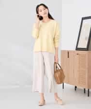 K3FBD66044 a.v.v Elmi(アー・ヴェ・ヴェ) 【低身長サイズ】サイドリブVネックニット オレンジ