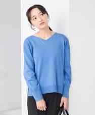 K3FBD66044 a.v.v Elmi(アー・ヴェ・ヴェ) 【低身長サイズ】サイドリブVネックニット オレンジ