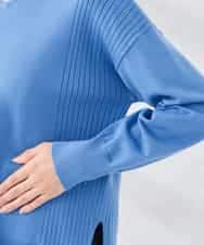 K3FBD66044 a.v.v Elmi(アー・ヴェ・ヴェ) 【低身長サイズ】サイドリブVネックニット オレンジ