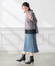 K3FBG24049 a.v.v Elmi(アー・ヴェ・ヴェ) 【低身長サイズ】スカラップ レース ヘム ニット ブラウン
