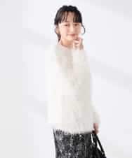 K3FDD04054 a.v.v Elmi(アー・ヴェ・ヴェ) 【低身長サイズ】ラメフェザーニット アイボリー