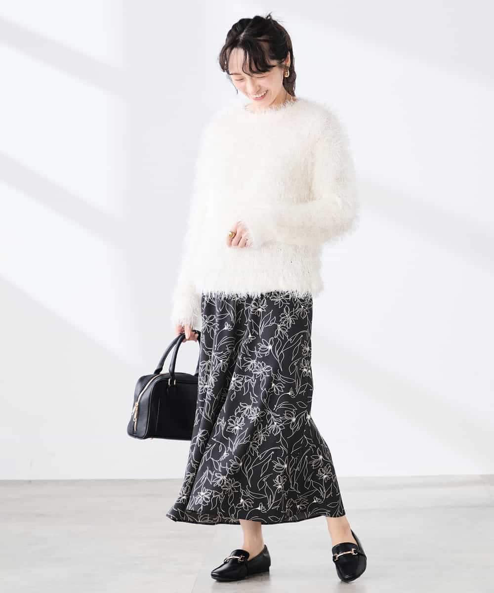 K3FDD04054 a.v.v Elmi(アー・ヴェ・ヴェ) 【低身長サイズ】ラメフェザーニット アイボリー