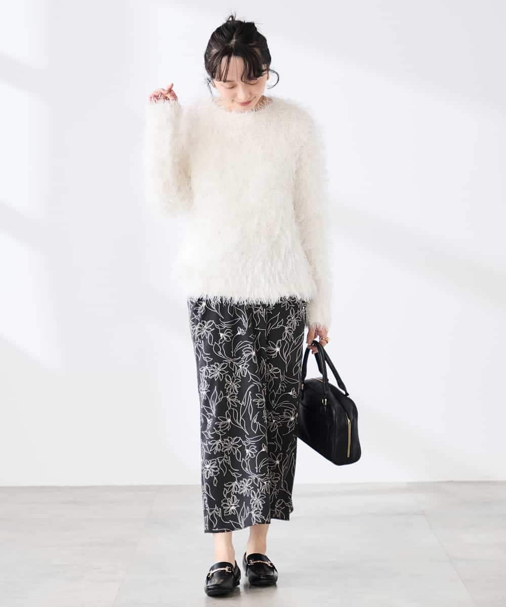 K3FDD04054 a.v.v Elmi(アー・ヴェ・ヴェ) 【低身長サイズ】ラメフェザーニット アイボリー