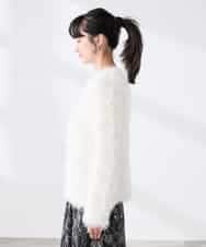 K3FDD04054 a.v.v Elmi(アー・ヴェ・ヴェ) 【低身長サイズ】ラメフェザーニット アイボリー